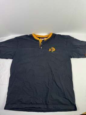 Vintage University of Colorado Buffaloes Henley Shirt - Size XL - Black/Gold